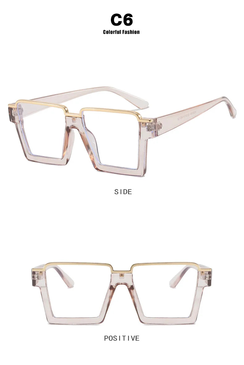 R57411 Brand Designer Half Frame Reading Glasses Lady Luxury Clear Eyewear Men Square Presbyopic Eyeglass Dioptric +50~+350