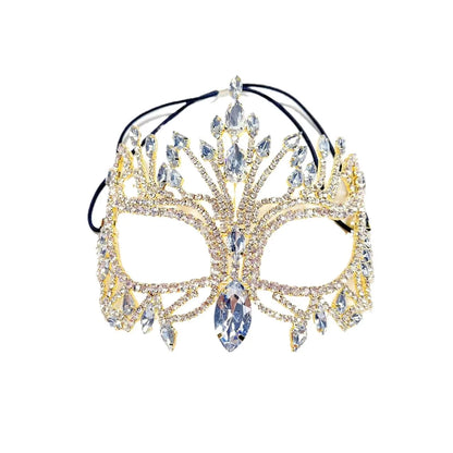 Fashionable shiny geometric rhinestone mask for women, exaggerated hollow mask for dance party accessories, women's accessories