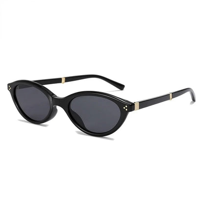Retro Cat-Eye Foldable Sunglasses Portable Mini Pocket Shades with Case UV400 Protection Vintage Narrow Frame Sun Glasses