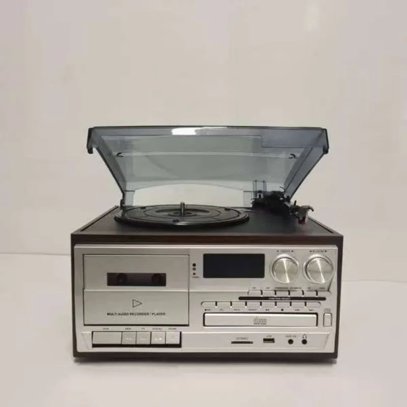 Classic Retro Multifunction 10-in-1 Gramophone Vinyl Record CD Player Tape Radio Speaker Gramophone