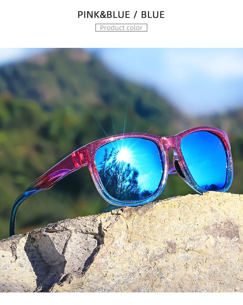 New style Unisex Polarized Square Fashion Sunglasses - Lightweight Purple Glitter Frame, TAC Lenses for Outdoor Sports & Fashion