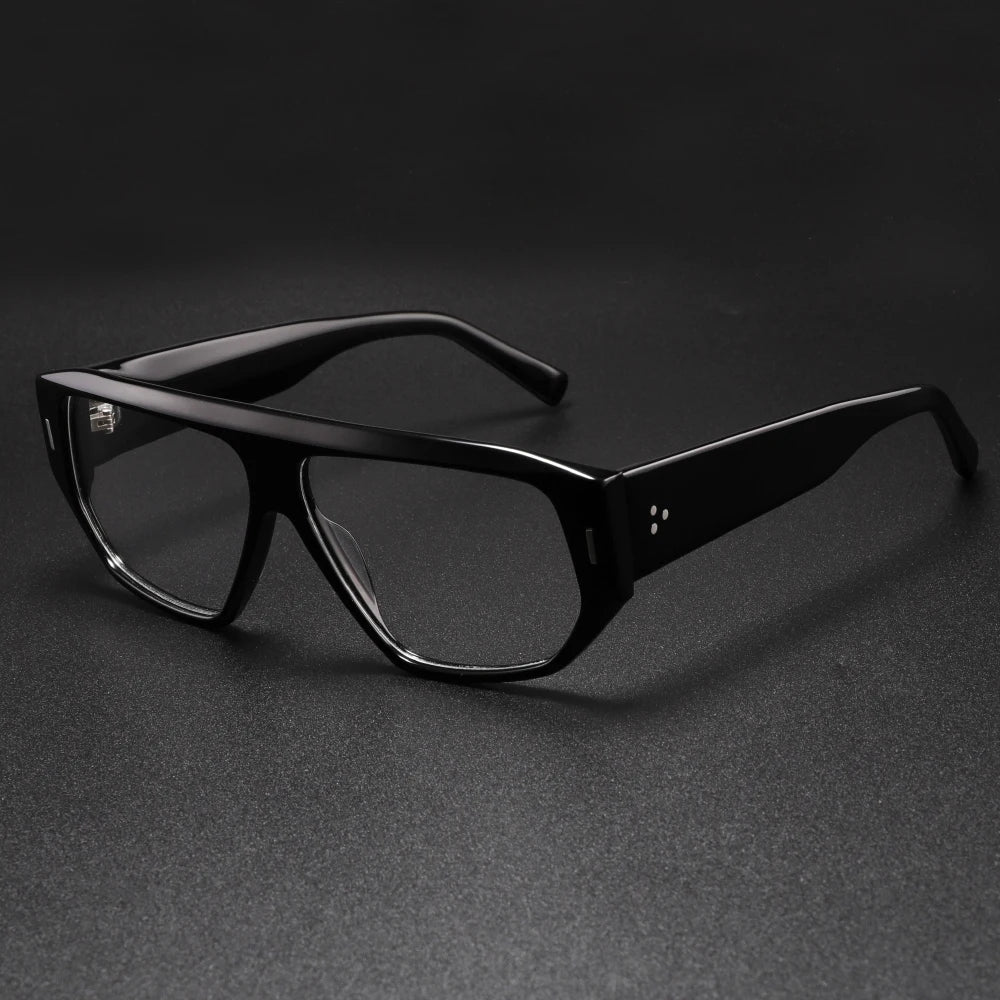 Luxury Brand Designer Thick Acetate Oversized Frame for Men Women Trendy Optical Eyewear Stylish Shield For Men lentes de sol
