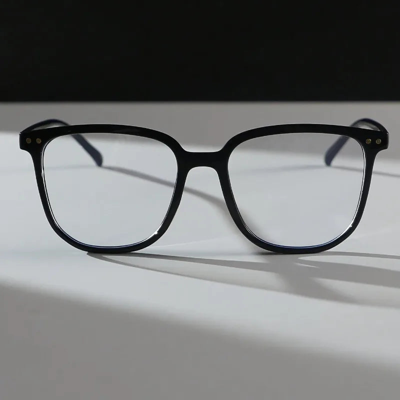 Large Square Frame Anti-Blue Light Glasses Women Computer Gaming Eye Protection Classic Plain Transparent Glasses Spectacles