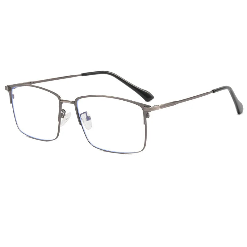157mm Titanium Alloy Anti Blue Light Square Reading Glasses Men Business Big Presbyopic Glasses Clear Lens Prescription Eyewear