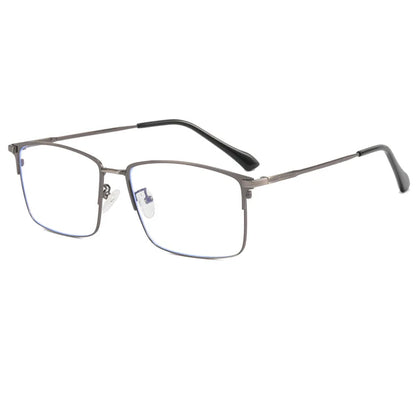 157mm Titanium Alloy Anti Blue Light Square Reading Glasses Men Business Big Presbyopic Glasses Clear Lens Prescription Eyewear