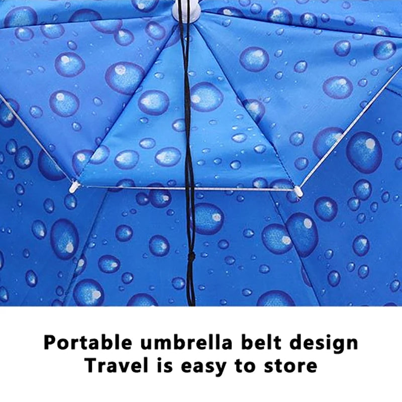 Windproof Umbrella Cap Wearing An Umbrella On The Head Sturdy Men's And Women's Foldable Large Sunshade And Rain Hat Umbrella
