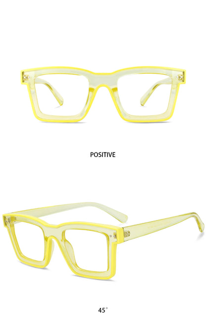 55599 New Fashion Men Brand Designer Glasses for Ladies Anti Blue Retro Square Punk Frame Clear Computer Purple Eyeglasses