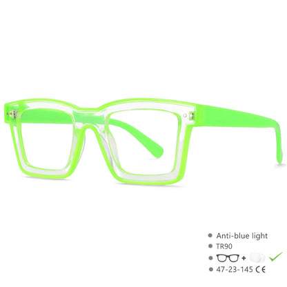 55599 New Fashion Men Brand Designer Glasses for Ladies Anti Blue Retro Square Punk Frame Clear Computer Purple Eyeglasses