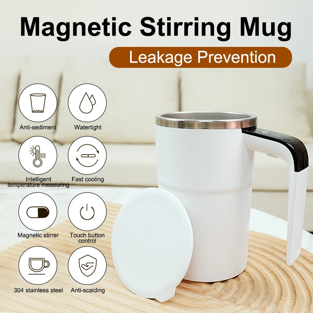 Intelligent temperature measurement magnetic automatic stirring cup electric portable fitness protein shaking powder cup