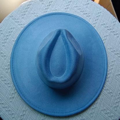 Suede Fedora Multicolor Heart-shaped Top 9.5cm Brim Men and Women Jazz Hat Panama Hat