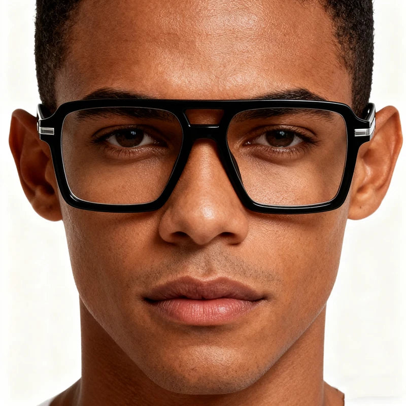 Luxury Brand Designer Reading Glasses Women 2025 Retro Double Bridge Square Eyeglass Fashion Man Optical Prescription Eyewear