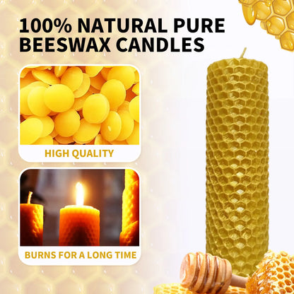 10pcs Natural Beeswax Candles Handmade No Additives Luxury High-end Candles For Candlelight Dinner Wedding Ceremony