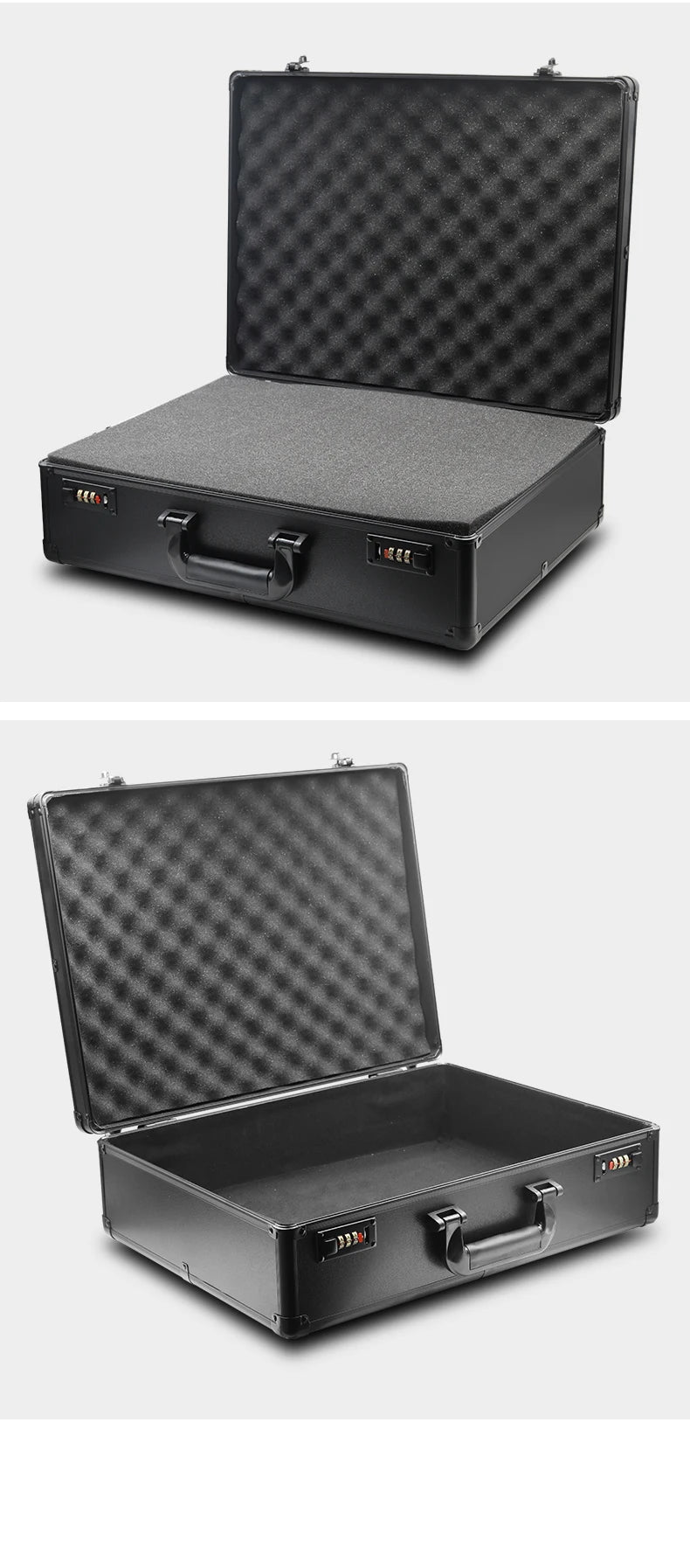 Premium Full Black Aluminum Alloy Combination Box-Versatile Storage Solution,for Tools,Documents,and Gifts,Digital password lock