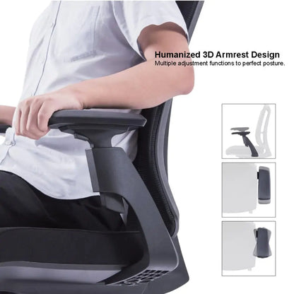 Ergo Plus Ergonomic Office Chair - Desk Chair, Mesh Computer Leatherette Headrest, Memory Foam Seat, and Smooth, Customized