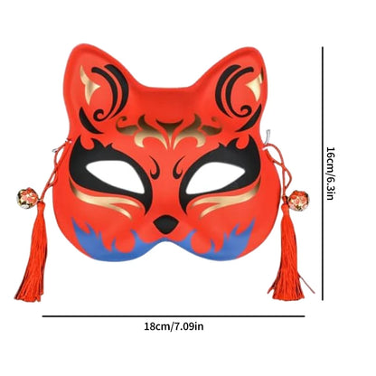New Fox Mask Role Playing Carnival Handdrawn Anime Devil Half Face Cat Mask Festival Party Role Playing Prop Mask