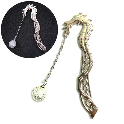 Cute Luminous Metal Feather Bookmarks  Owl Dragonflies Butterflies Book Marks for Teachers Gift Beautiful Book Accessories