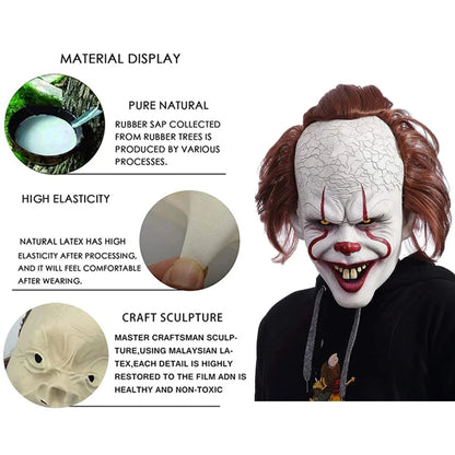 Halloween Mask Luminescent Stephen King's It Mask Pennywise Horror Clown Joker Mask Clown Mask Halloween Cosplay Costume Props
