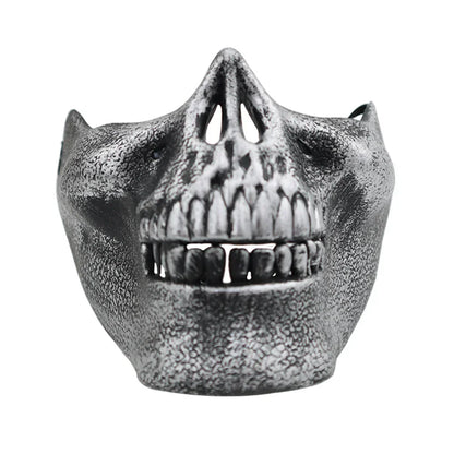 1pcs Skeleton Demon Mask Realistic Half Face Warrior Mask Halloween Cosplay Skull Costume Performance Props Accessories Tools