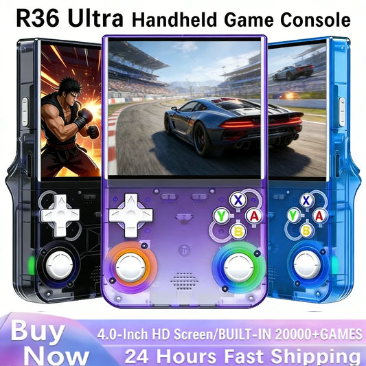 2026 Linux System R36 ULTRA Open Source Video Game Console 4 0inch IPS Handheld Game 64G 20000 Plus Games Retro Pocket Player
