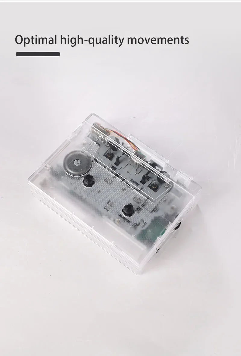 Transparent Tape Player Retro Stereo Cassette Player Walkman Nostalgia Cassette Tape Music Audio Auto Reverse With Bluetooth FM