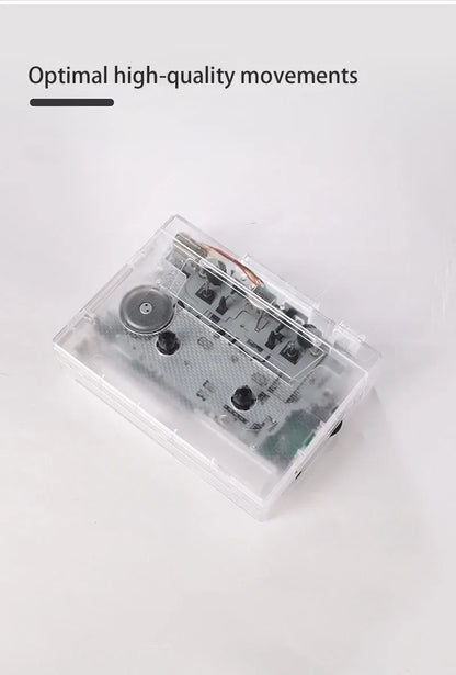 Transparent Tape Player Retro Stereo Cassette Player Walkman Nostalgia Cassette Tape Music Audio Auto Reverse With Bluetooth FM