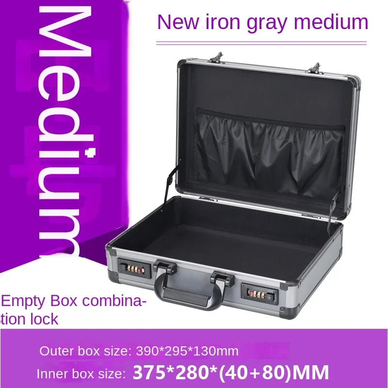 Aluminum alloy toolbox instrument equipment storage box small file safety password box