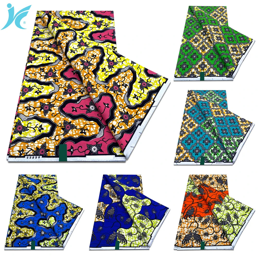 African Real Wax Prints Fabric Ankara Wax 100% Cotton Fabric Guaranteed Veritable Original Sewing Material