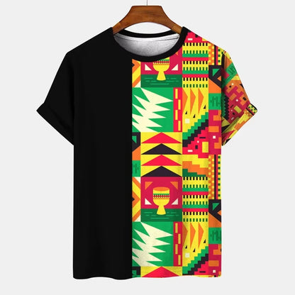 Men's T-shirt Ethnic Style 3d Print Tshirt Men Women  African Tradition Stripe T Shirt Tees Women Tshirt Kids Tshirt Clothing