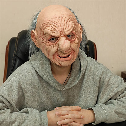 Popular Grandpa Mask, Funny Trick, Natural Latex Material, Detailed Craftsmanship, Movie Texture, Hand-Painted, Role-Playing
