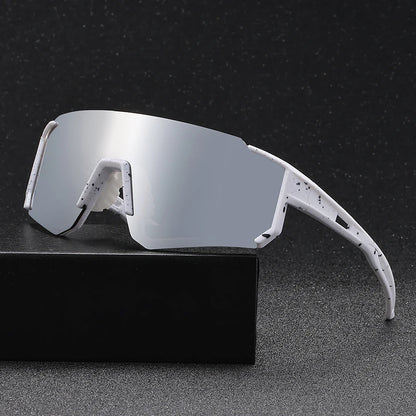 1 pair of large-frame trendy cycling sunglasses, suitable for both men and women, ideal for cycling, fishing, and running.