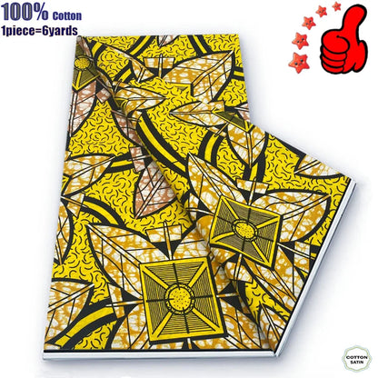 Guaranteed Veritable African Real Wax Prints Fabric Ghana Style Ankara Wax Tissu Pagne 100%Cotton Soft Design Nigeria Wax Fabric