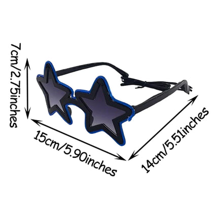 Cool glowing star shape glasses Led Light Up Star Glasses Glow In The Dark glasses for nightclub Birthday wedding party supplies