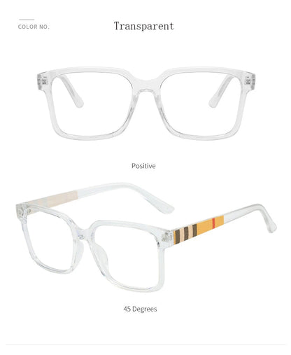 Brand Designer Retro Square Anti Blue Light Reading Glasses Women Men  Stripe Female Eyeglasses Computer Presbyopia Eyeglasse