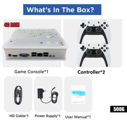 2026 New X8 Retro Game Console 500GB | 70,000+ Games | 60+ Emulators | 4K HD | Plug & Play | PS2 Wii PSP GC N64 Xbox Dual System