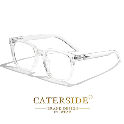 CATERSIDE Anti Blue Light Glasses Men Brand Design TR90 Square Frames Eyewear Women Business Minimalist Fashion Transparent Lens