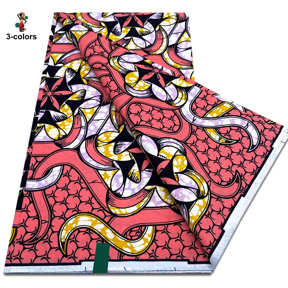 2025 Guaranteed Veritable Original African Wax Print Fabric Real Nigerian 100% Cotton Ankara Wax Fabric Soft Pagne Spuer Batik