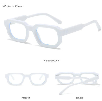 SHAUNA Ins Popular Fashion Polygon Square Women Glasses Frame Clear Anti Blue Light Eyewear Optical Men Red Blue Frame