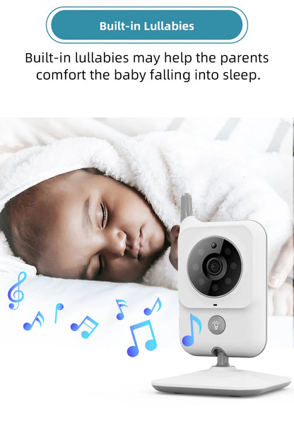 TakTark Video Baby Monitor 3.2 Inch / 2.8 Inch Wireless Security Camera Auto Night Vision Intercom Temperature Monitoring Nanny