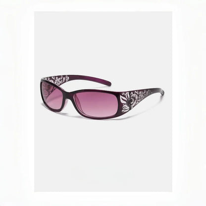 New Printed Diamond Studded Retro Cat Eye Women's Sunglasses Personalized And Trendy Outdoor Sun Protection Sunglasses