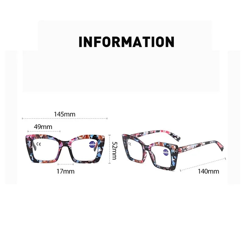 2025 New Fashionable Large Frame Women's Presbyopia Glasses High Definition Texture Neutral Color Anti Blue Light Glasses