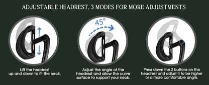 Ergonomic Office Chair, High Back Home Desk Chair with Headrest, Flip-Up Arms, 90-120° Tilt Lock and Wide Cushion