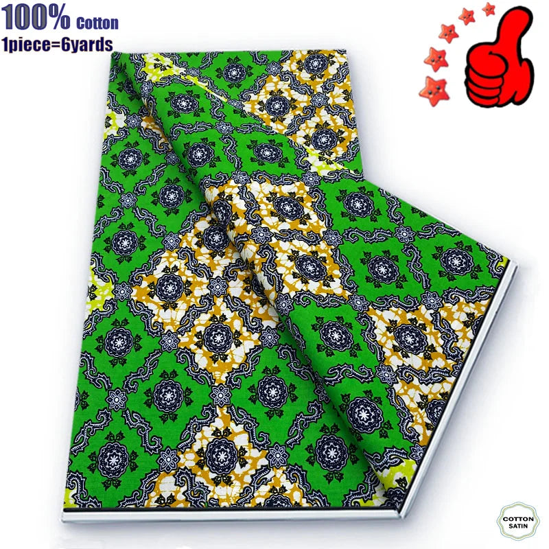 Guaranteed Veritable African Real Wax Prints Fabric Ghana Style Ankara Wax Tissu Pagne 100%Cotton Soft Design Nigeria Wax Fabric