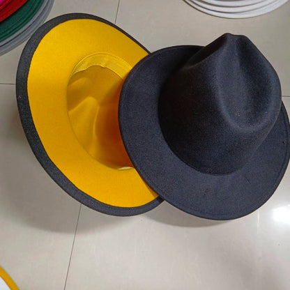 Sombreros Fedora Hat Dual Color Classic Jazz Hat Soft Fedora Hat Classic Men's and Women's Blue Jazz sombreros