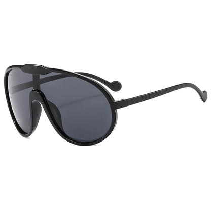 Trend Oversized Pilot Sunglasses Women Luxury Brand Designer Big Frame Cycling Sun Glasses Men Punk One Piece Len Black Yellow