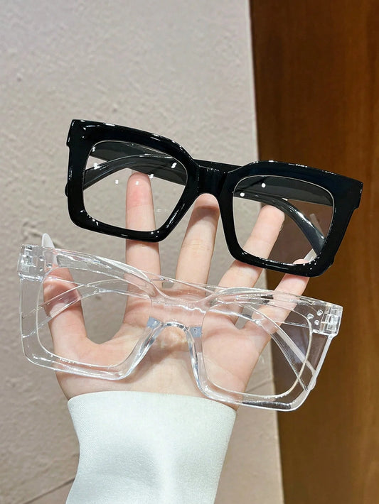 Fashion Anti-blue Light Glasses Men Women Transparent Computer Glasses Frame Eyeglass Frame Flat Glasses Square Eyeglasse