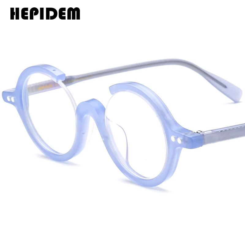 FONEX HEPIDEM Acetate Eyeglasses Frame Men 2025 New Small Round Brand Design Glasses Women Retro Vintage Eyewear Spectacles 9341