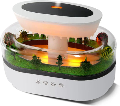 Rain Humidifier Ultrasonic Rainfall Humidifier with Simulated Water Drop Effect Quiet Air Humidifier for Bedroom Office