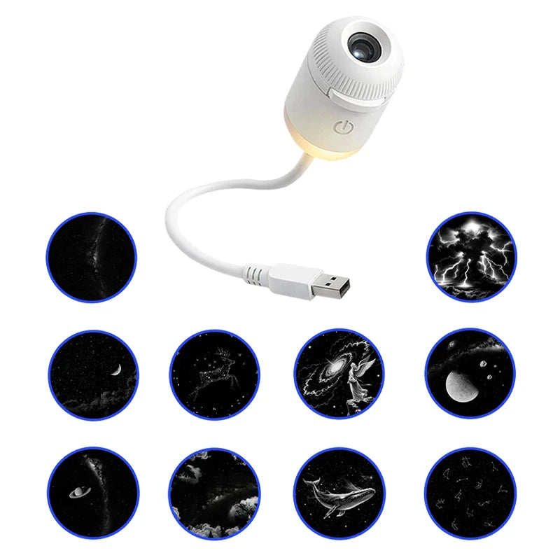 Mini Starry Sky Projector Lamp Usb Portable Galaxy Night Light For Bedroom Sleep Atmosphere Decor Gift