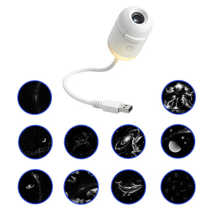 Mini Starry Sky Projector Lamp Usb Portable Galaxy Night Light For Bedroom Sleep Atmosphere Decor Gift