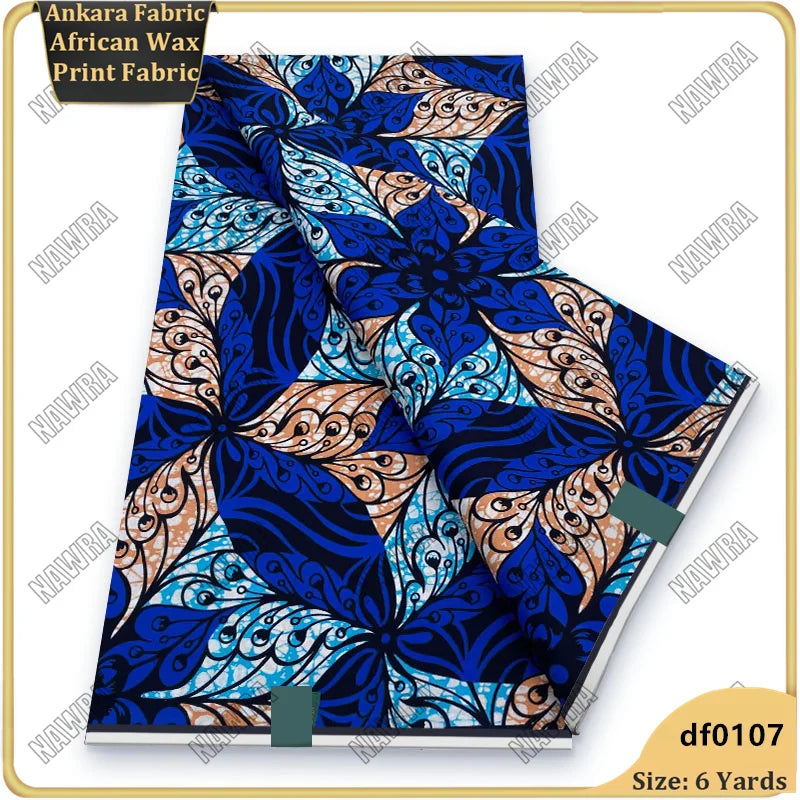 Fashionable African Real Wax Print Fabric 2026 Latest Design Ankara Wax Fabric Soft 100% Cotton Pagne Women Dress Loincloth ﻿
